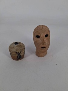 Carved Wooden Mask & Vessel Mixed Lot