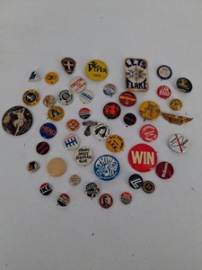 Vintage Political & Novelty Pinback Button Mixed Lot