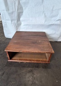 Wooden Tabletop Display Stand With Open Shelf