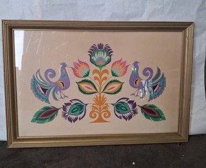 Framed Decorative Bird & Floral Art Print
