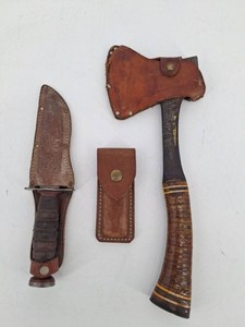 Vintage Schrade-Walden Knife, Axe & Gerber Sheath Mixed Lot
