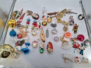 Christmas Ornament Mixed Lot - Glass & Figural Decorations