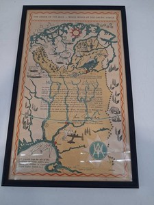 Vintage Arctic Circle Order Framed Certificate & Map