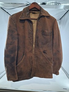 Brown Leather Zip-Front Jacket