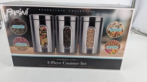 Parini Essentials 3-Piece Stainless Steel Canister Set