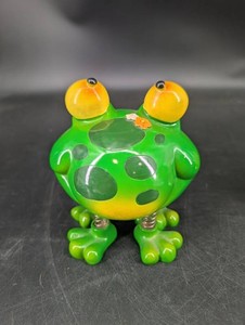 Novelty Frog Coin Bank With Spring-Mounted Feet