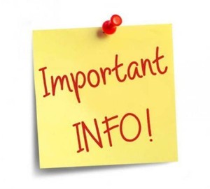 PLEASE READ - IMPORTANT PICKUP AND PARKING INFORMATION