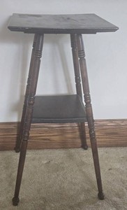 Antique Turned-Leg Two-Tier Occasional Table - Plant Stand