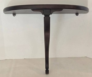 Walnut Half-Moon Wall Shelf - 22 in