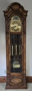 Vintage Colonial Ornate Three-Weight Grandfather Clock