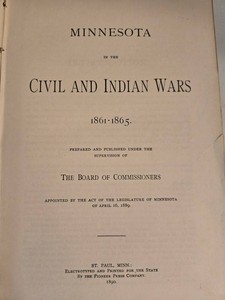 Antique 1890 First Edition Minnesota Civil and Indian Wars