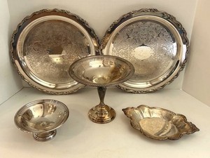 Silver-Plated Ornate Servingware Assortment (Lot of 5)