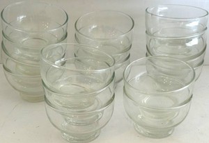 Vintage Clear Glass Small Footed Sherbert Bowls Lot of 16