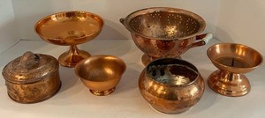 Copper & Copper-Plated Decorative Pieces Mixed Lot (Lot of 6)