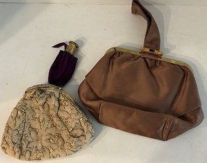 Vintage Beaded Handbag & Satin Frame Ladies Purses & Expanding Coin Purse