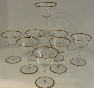 &nbspGold-Rimmed Cocktail Glasses Set (Lot of 8)