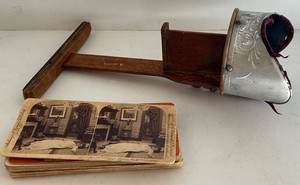 Antique Stereoscope Viewer & Vintage Stereoview Card Group