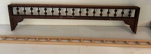 Wooden Wall Rack Pair - Decorative Spindle Panel &amp Peg Rail