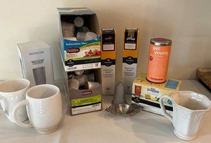 Tea, K-cups & Drinkware Mixed Lot