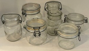 Ball & Le Parfait Clamp-Lid Glass Jars (Lot of 7)