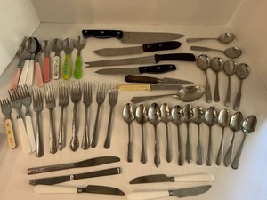 Emeril & Assorted Stainless Flatware and Kitchen Knife Mixed Lot