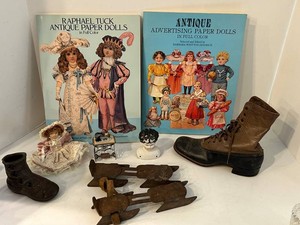 Vintage Paper Dolls, Antique Skates & Dolls Mixed Lot