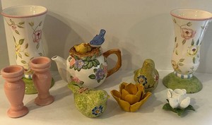 Spring Mix Includes Tracy Porter FTD Floral Ceramic Decor Lot (Lot of 9)