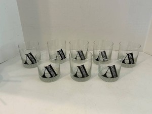 Vintage Monogrammed A Anderson Textured Glass Tumblers (Lot of 8)