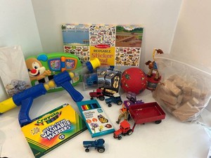 Mixed Lot Childrens Toys, Art Supplies & Toy Vehicles