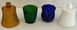 Mixed Lot of 4 Decorative Textured Glass Vessels