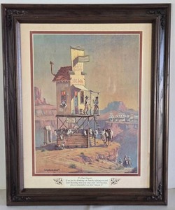 Lloyd Mitchell Western Saloon Print With Carved Wood-Like Frame