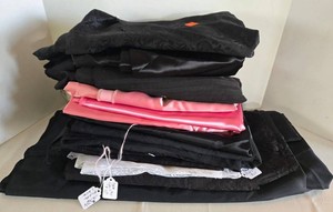 Mixed Lot - Black, Pink & White Fabric Remnants, Lace & Textile Pieces