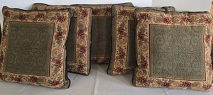 Decorative Woven Floral Throw Pillows 15in (Lot of 5)