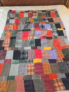 Vintage Multicolor Patchwork Crazy Quilt - 48 X 66 in