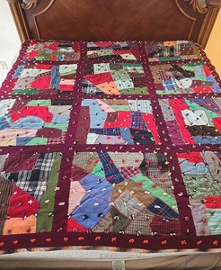 Multicolor Patchwork Quilt With Leopard-Print Backing