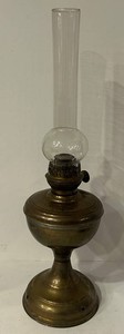 Antique Chicago Lamp Company Brass Oil Lamp