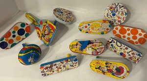Vintage Tin Lithographed Noise Maker Toy Assortment (Lot of 11)