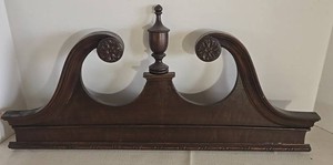 Architectural Salvage Wood Pediment With Urn Finial - 24 in