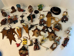 Vintage Western & Holiday Ornament Mixed Lot