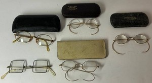Vintage Eyeglasses & Optical Cases Mixed Lot (5 Pairs)