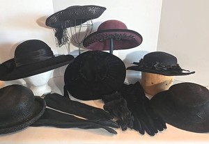 Assorted Black Hats & Gloves Mixed Lot - 7 Hats
