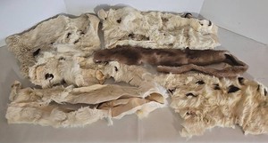 Rabbit & Mink Fur Scrap Mixed Lot for Crafts