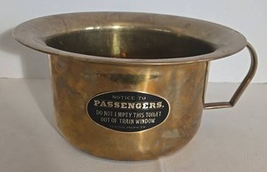 Vintage Brass Central Pacific RR Railroad Chamber Pot