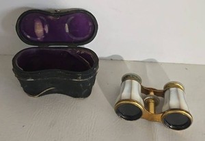 Vintage Lemaire Mother-of-Pearl Opera Glasses With Fitted Case