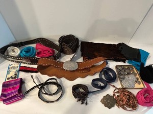 Leather Belts, Scarves & Western Accessories Mixed Lot