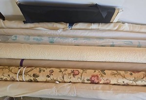 Mixed Lot of Fabric, Lace, Mesh, Clear Vinyl & Satin