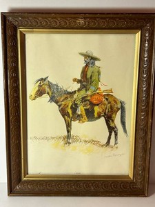Vintage Frederic Remington a Trapper Framed Print
