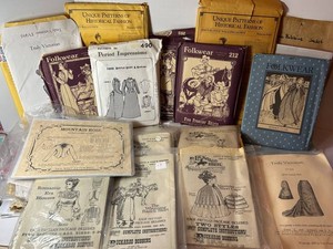 Vintage Historical Clothing Pattern Mixed Lot - Folkwear, Truly Victorian & Buckaroo Bobbins