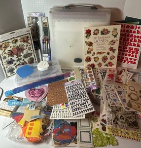 Mixed Lot Scrapbooking Supplies, Stickers, Paper, Paint & Craft Tools