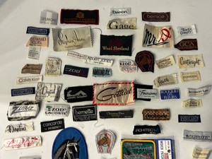 Vintage Designer Clothing Labels & Patches Mixed Lot 1960-1980